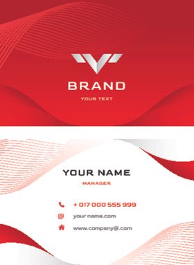 红色简约创意商务名片设计