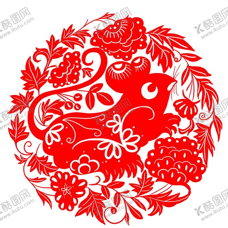 编号：32354809251953216145【酷图网】源文件下载-中国风剪纸卡通鼠年元素