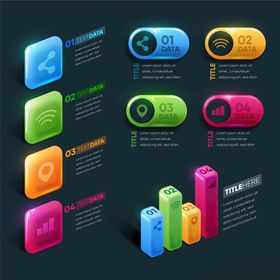 多彩立体信息图表展示