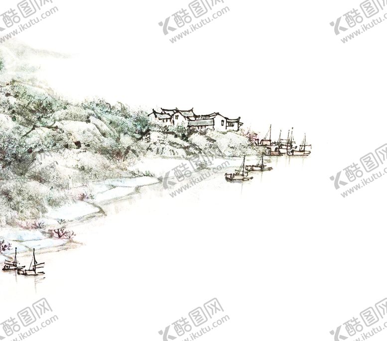 编号：40718105161752523612【酷图网】源文件下载-中国风山水水墨画插画背景素材