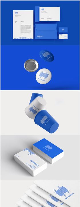 企业蓝色品牌VI设计样机 