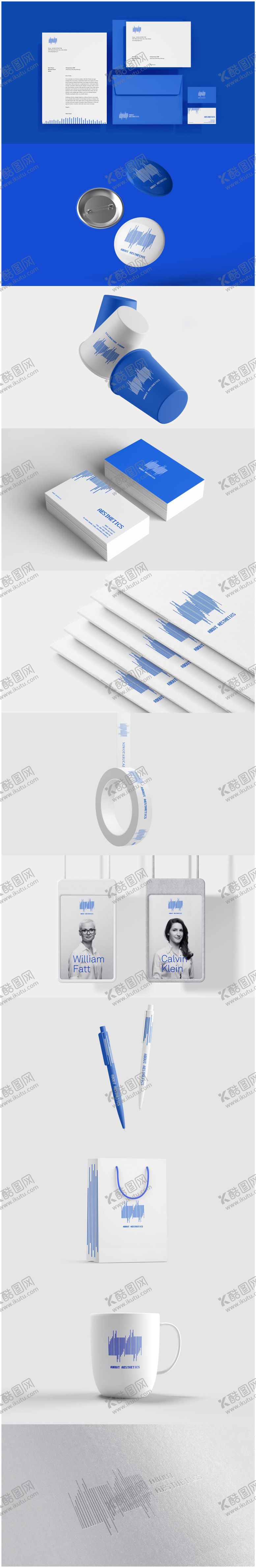 编号：49108210180429398622【酷图网】源文件下载-企业蓝色品牌VI设计样机 