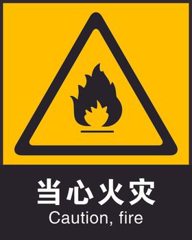 安全标识当心火灾CMYK