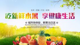 水果海报篮包装西瓜菠萝苹雪梨
