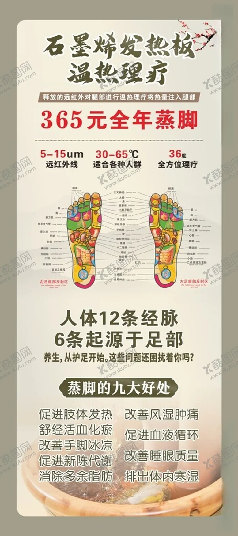 编号：99875312131639419384【酷图网】源文件下载-养生蒸脚足部按摩展架海报