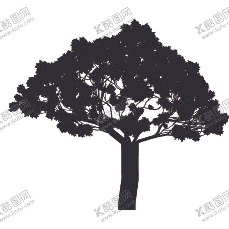 编号：27620707090640203401【酷图网】源文件下载-植物树木剪影