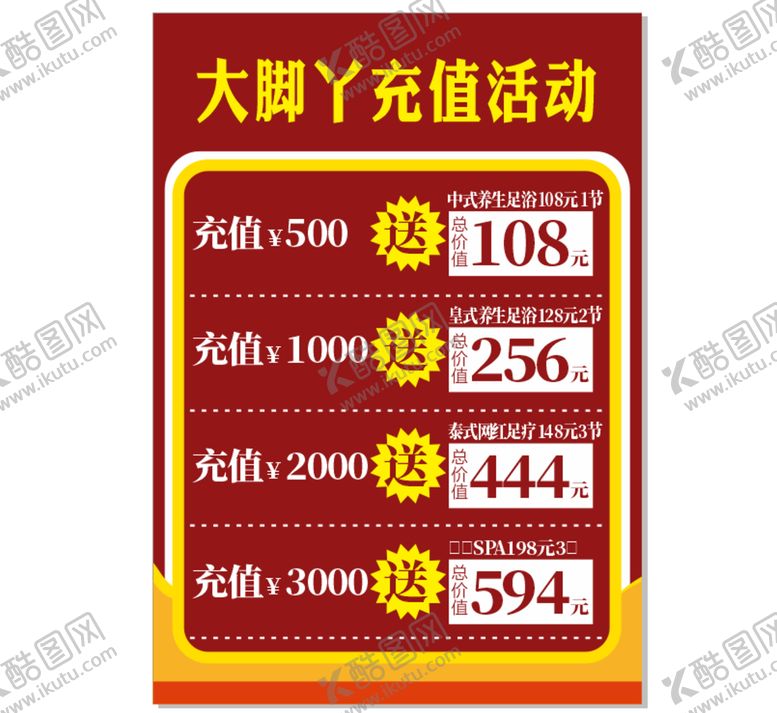 编号：74382610111357268927【酷图网】源文件下载-足浴价目表