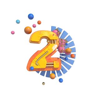 C4D三维数字2效果装饰图片
