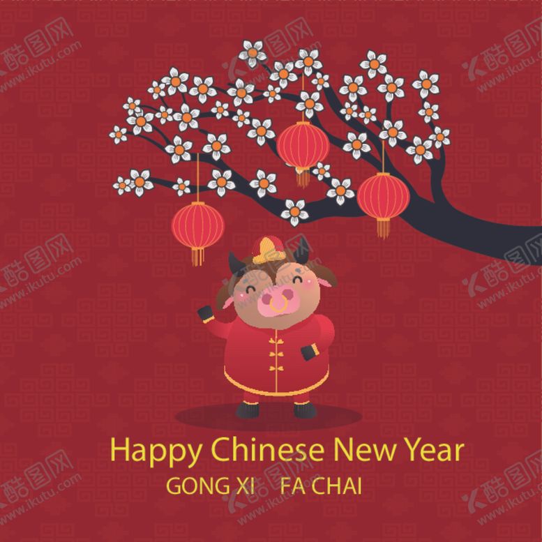 编号：98169105060750023661【酷图网】源文件下载-牛新年展板背景