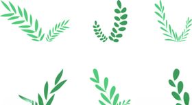 绿色植物青草叶子矢量免抠素材