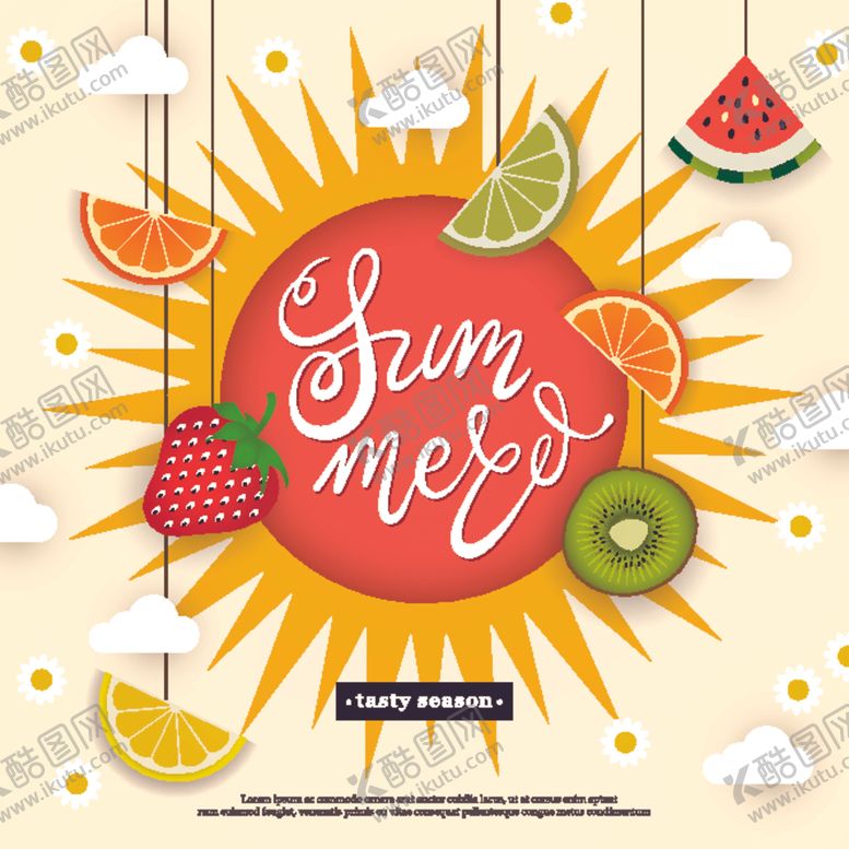 编号：91668410101845551346【酷图网】源文件下载-夏日创意水果背景设计