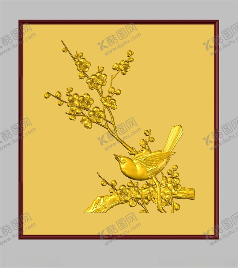 编号：25825409210750036516【酷图网】源文件下载-立体CAD装饰花鸟画