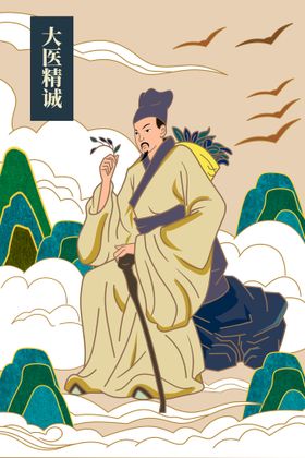 草药党参中医药材插画图片