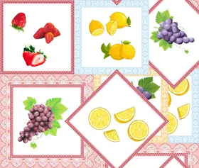 水果图案拼接桌布