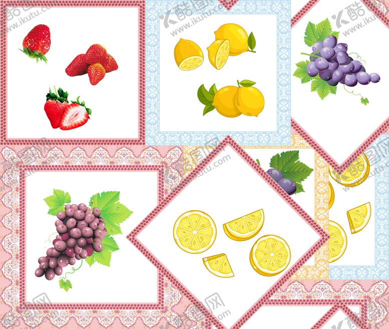 编号：78830711241243064809【酷图网】源文件下载-水果图案拼接桌布