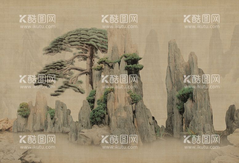 编号：31285710240305207061【酷图网】源文件下载-复古山水景色背景素材