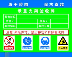 承重支架验收牌