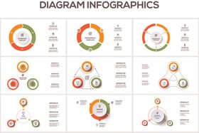 暖色环形图表样式