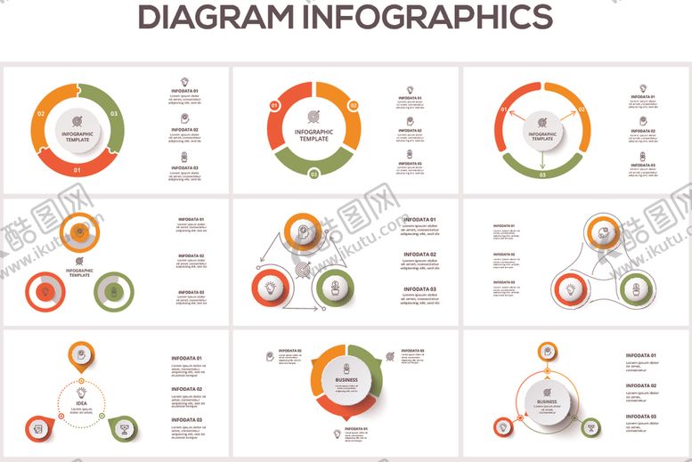 编号：89304904031947322642【酷图网】源文件下载-暖色环形图表样式