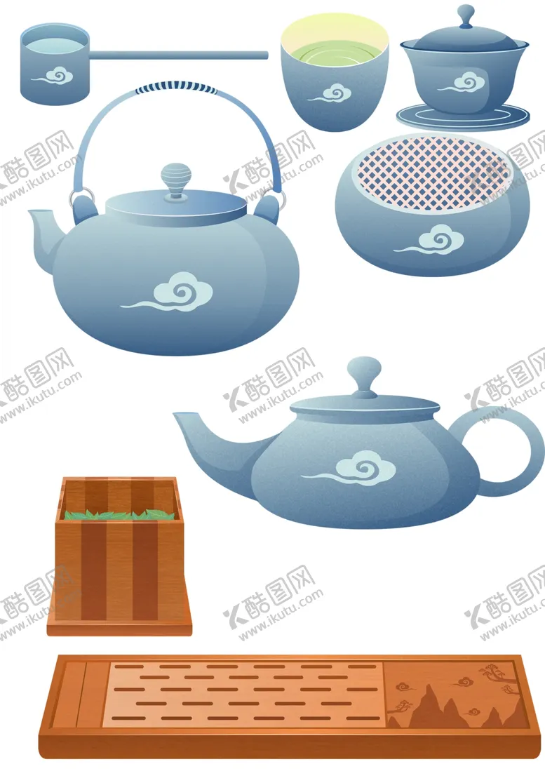 编号：26666802191353228357【酷图网】源文件下载-茶具成套免扣素材