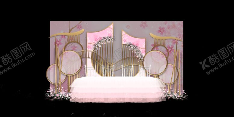 编号：40153309210316052894【酷图网】源文件下载-中式场景粉色婚礼