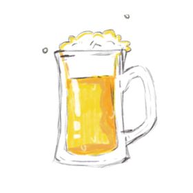 夏日手绘啤酒插画