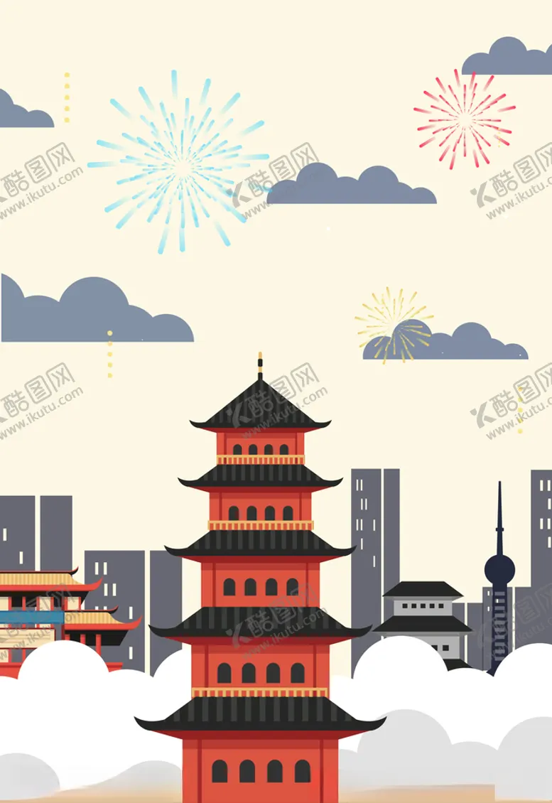 编号：66990606280408578461【酷图网】源文件下载-日式建筑插画