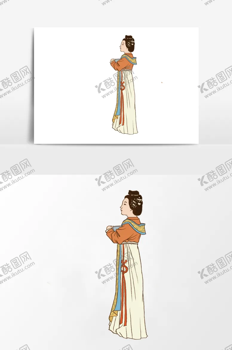 编号：17168206301354393375【酷图网】源文件下载-淡彩国画人物