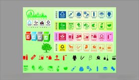 多彩垃圾卡通图案素材集合