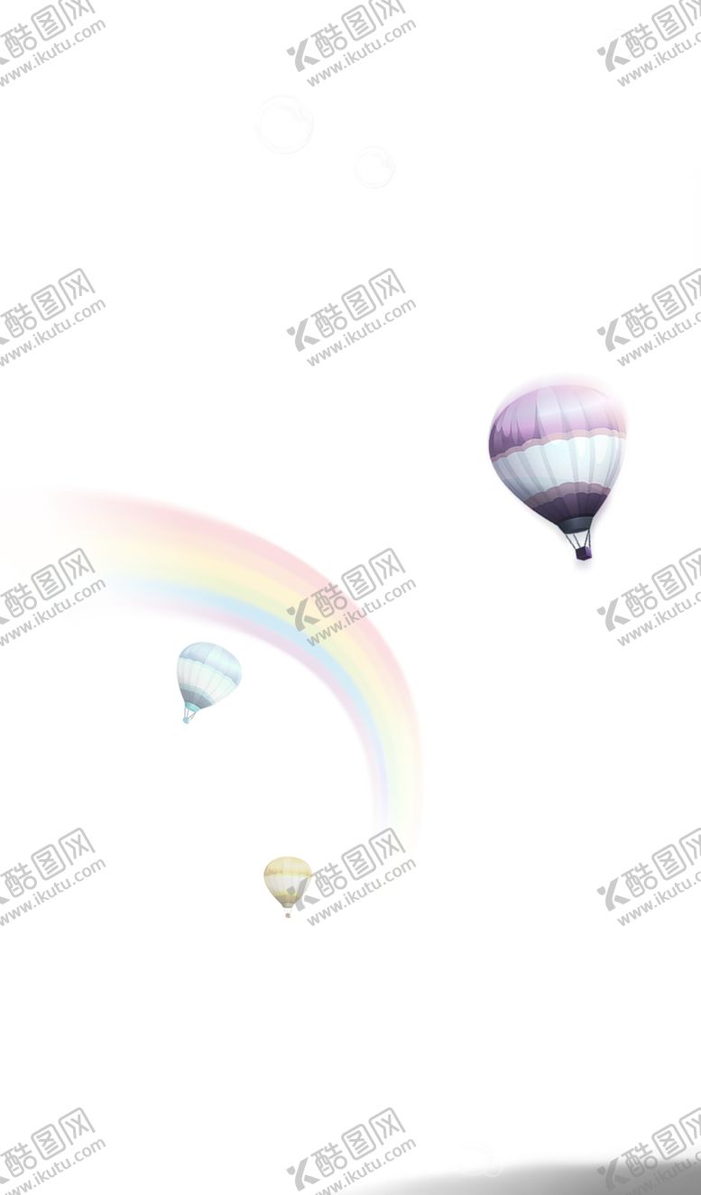 编号：92859312210308005764【酷图网】源文件下载-热气球和彩虹