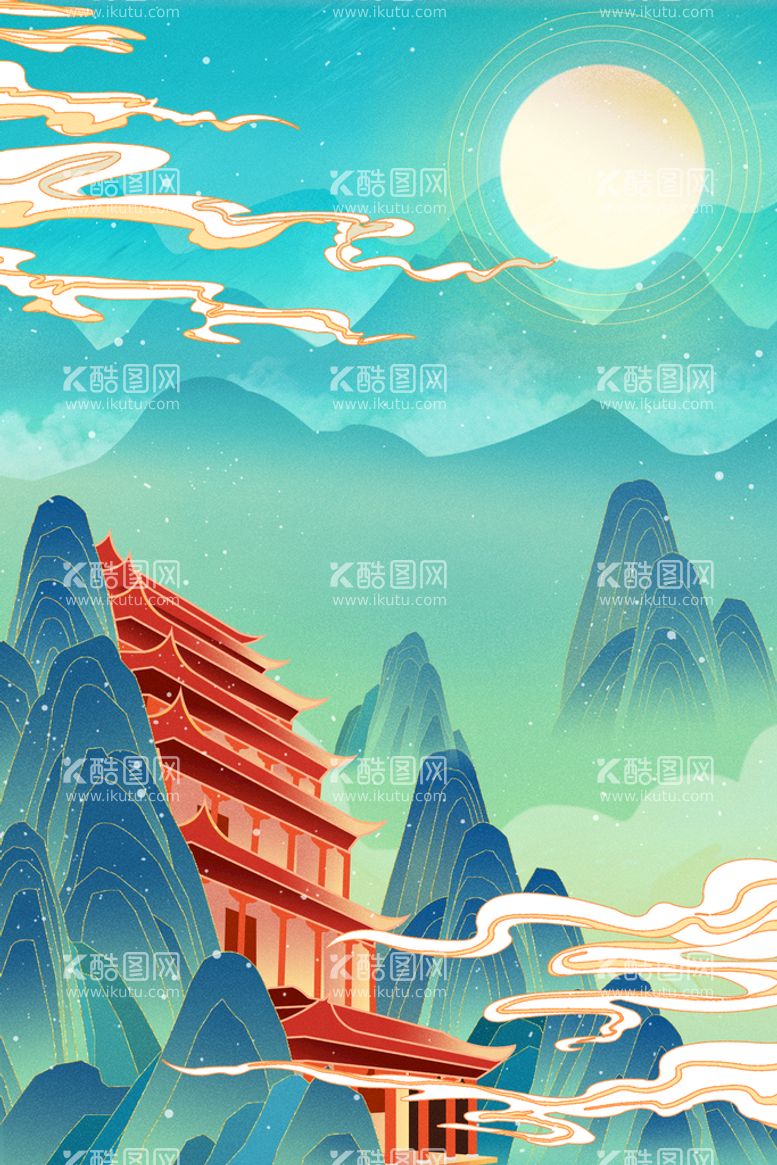 编号：51501911191247433122【酷图网】源文件下载-国潮插画背景