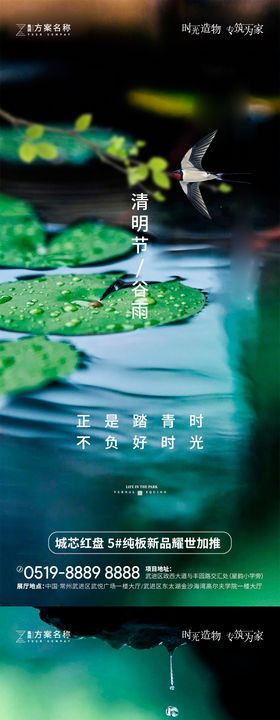 清明节谷雨海报