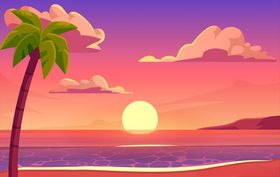 海边日落