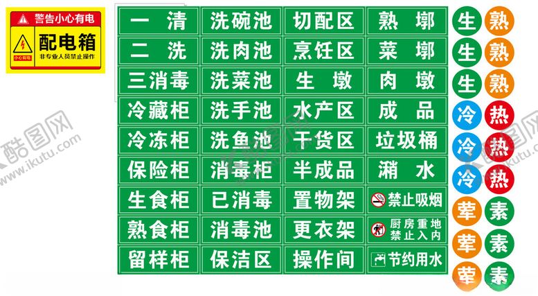 编号：58170101271730585418【酷图网】源文件下载-厨房标识绿色