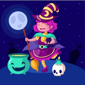 卡通魔女人物巫巫