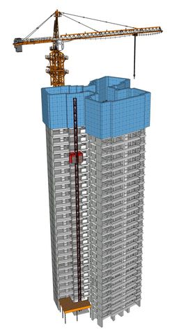 施工建筑 爬架技术 塔吊方案