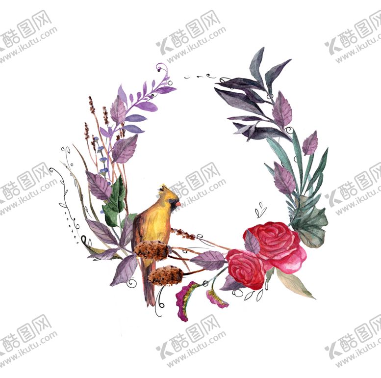 编号：40637905130855194292【酷图网】源文件下载-水彩植物