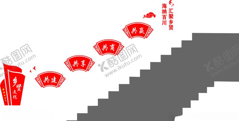 乡贤文化墙古风廉政名人中国风版面