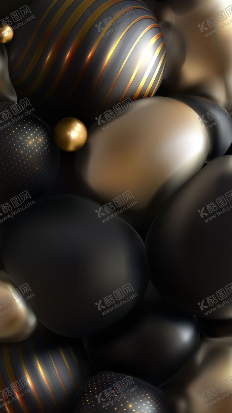 编号：64580610221234005071【酷图网】源文件下载-C4D立体球体商业黑金风格