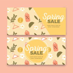 春季花卉促销横幅设计