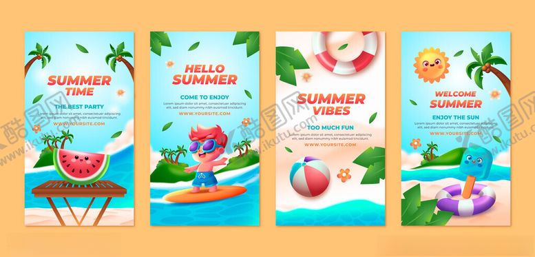 编号：70367509251334529471【酷图网】源文件下载-夏日度假主题缤纷海报