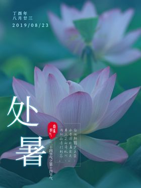 处暑海报处暑素材节气海报
