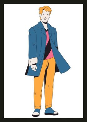 手绘男人男孩卡通动画卡通动画