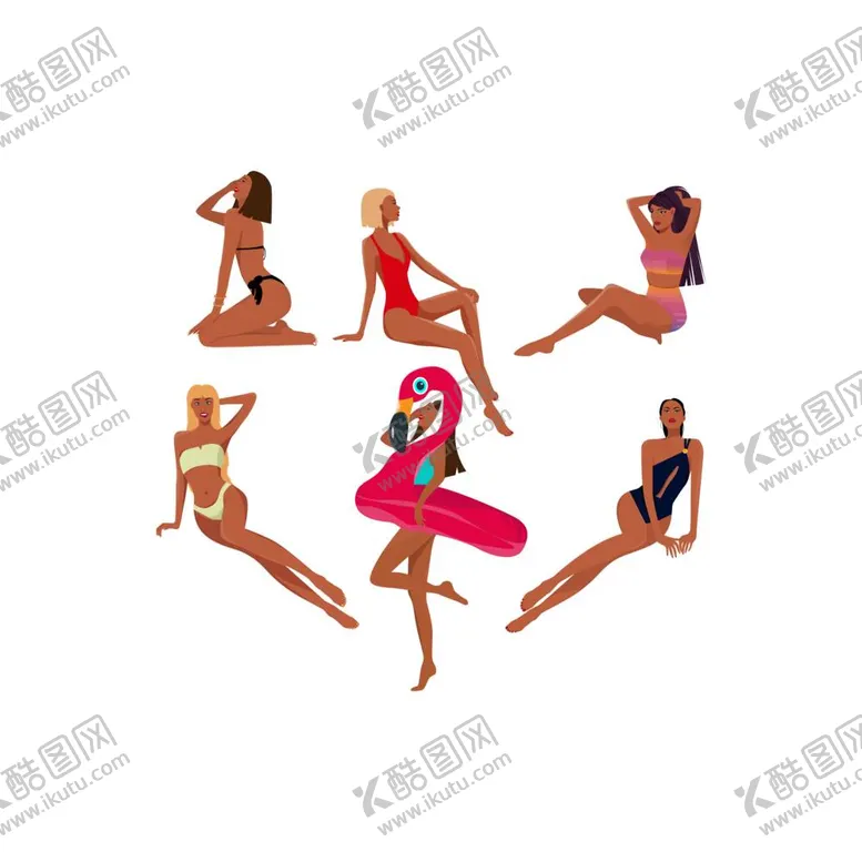 编号：98205711261525517776【酷图网】源文件下载-卡通夏季人物