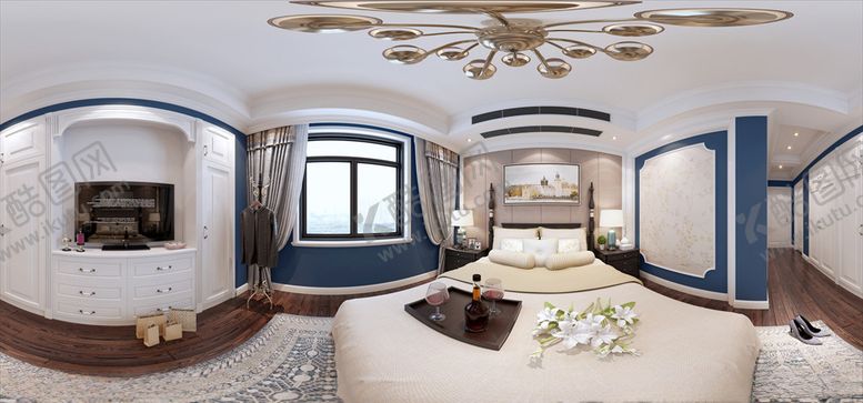 编号：63612110011121588012【酷图网】源文件下载-美式卧室
