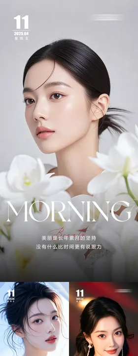 医美人物日签海报