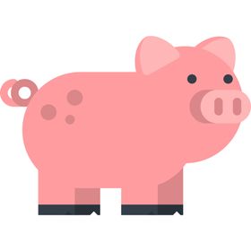 小猪动物标志图形图标装饰素材