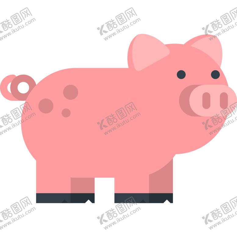 编号：93934107030126316963【酷图网】源文件下载-小猪动物标志图形图标装饰素材