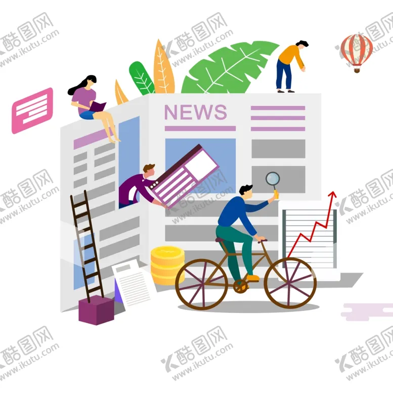 编号：14780107011844163249【酷图网】源文件下载-插画科技办公商务报纸人物