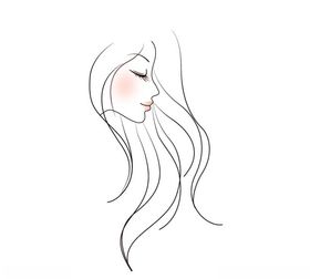 线条卡通女孩美女图片